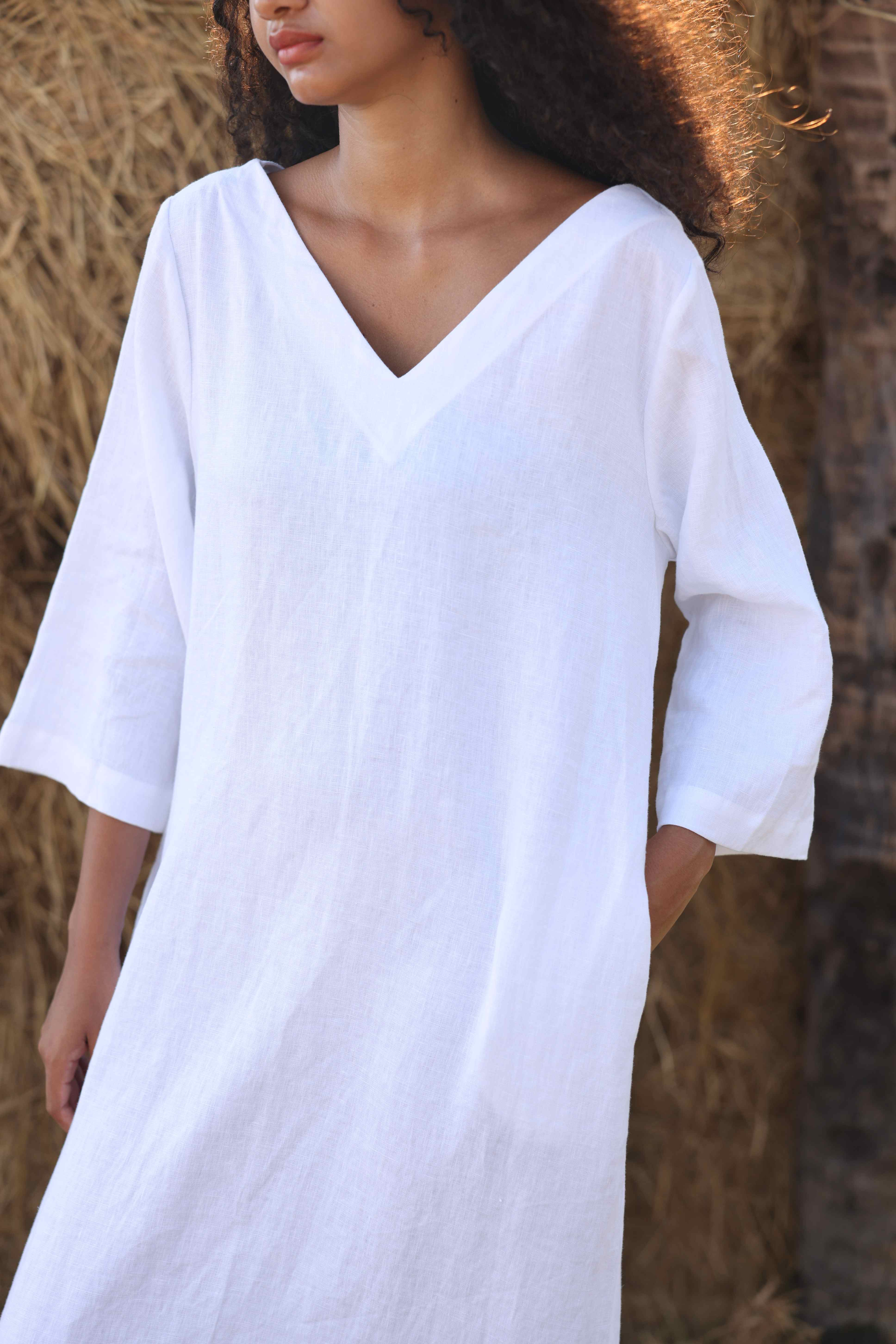 bohemian midi linen dress 