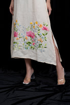 Boho linen embroidered dress