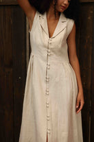boho linen shirt dress