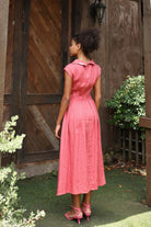 Cap sleeve linen dress