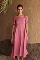 Casual linen midi dress
