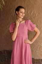 Casual linen midi dress
