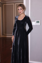 charcoal velvet maxi dress