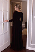classic wine velvet maxi dress