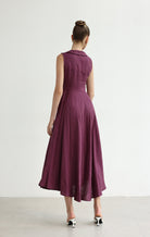 Collared linen dress