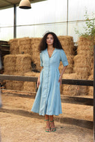 collared linen summer dress
