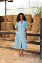 collared linen summer dress