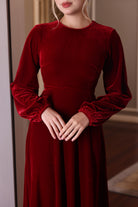 custom velvet evening dress