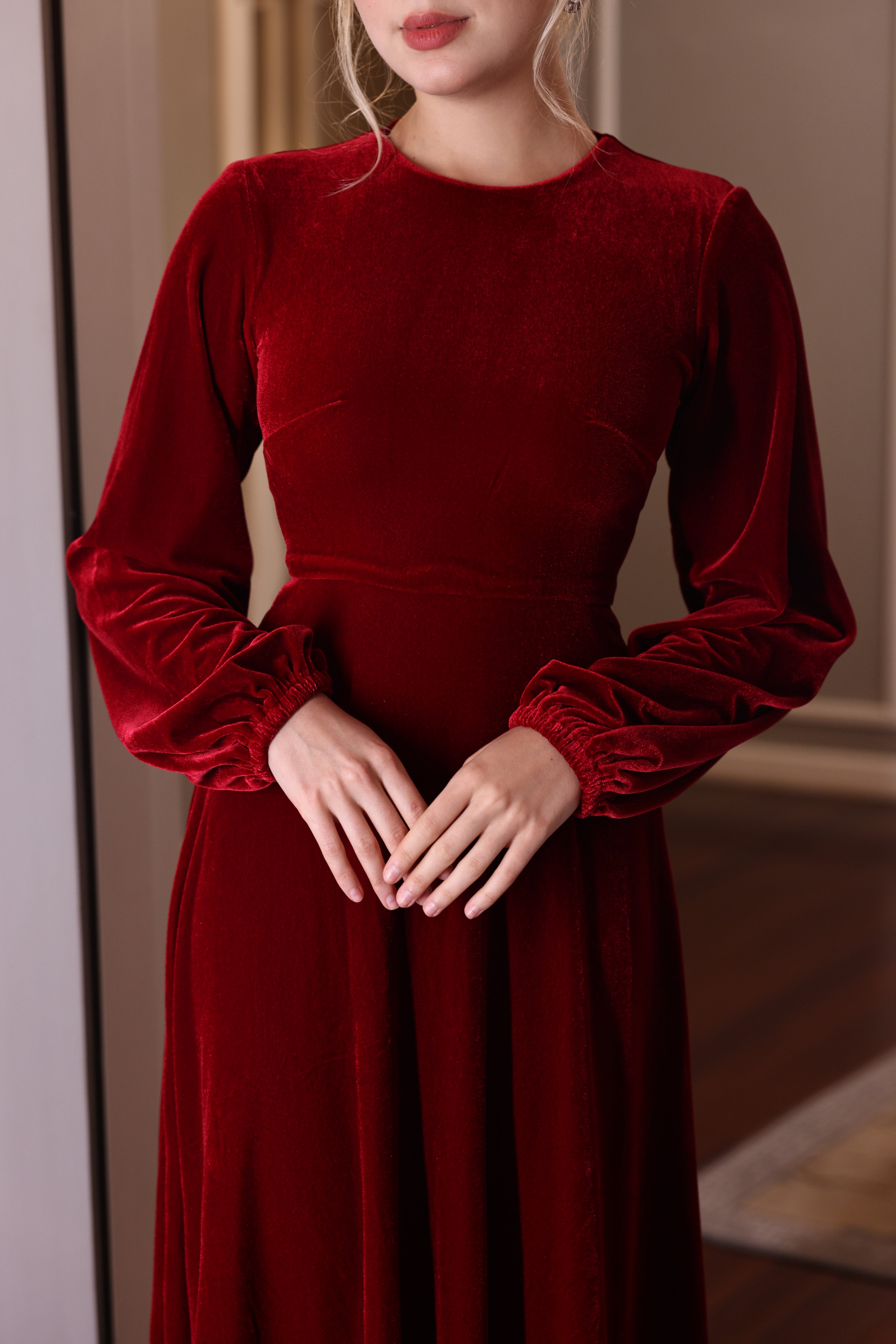custom velvet evening dress