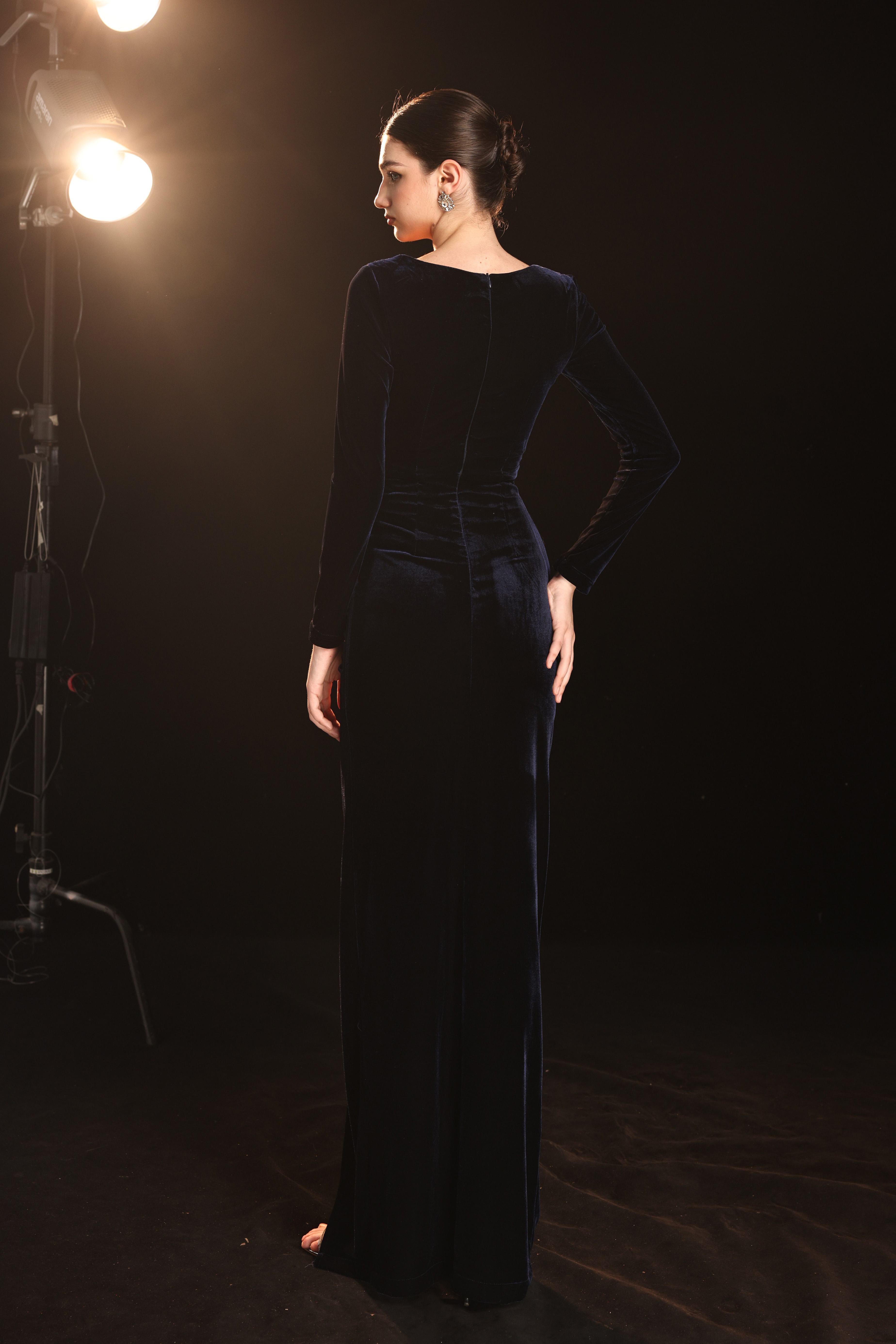 Custom velvet gala dress