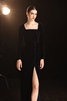 Custom velvet gala dress