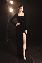 Custom velvet gala dress