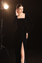 Custom velvet gala dress