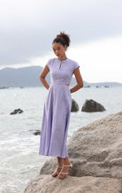 Cut-out linen summer dress