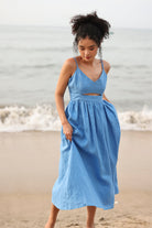 Cut-out linen sundress