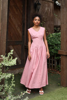 Dropped waist linen dress
