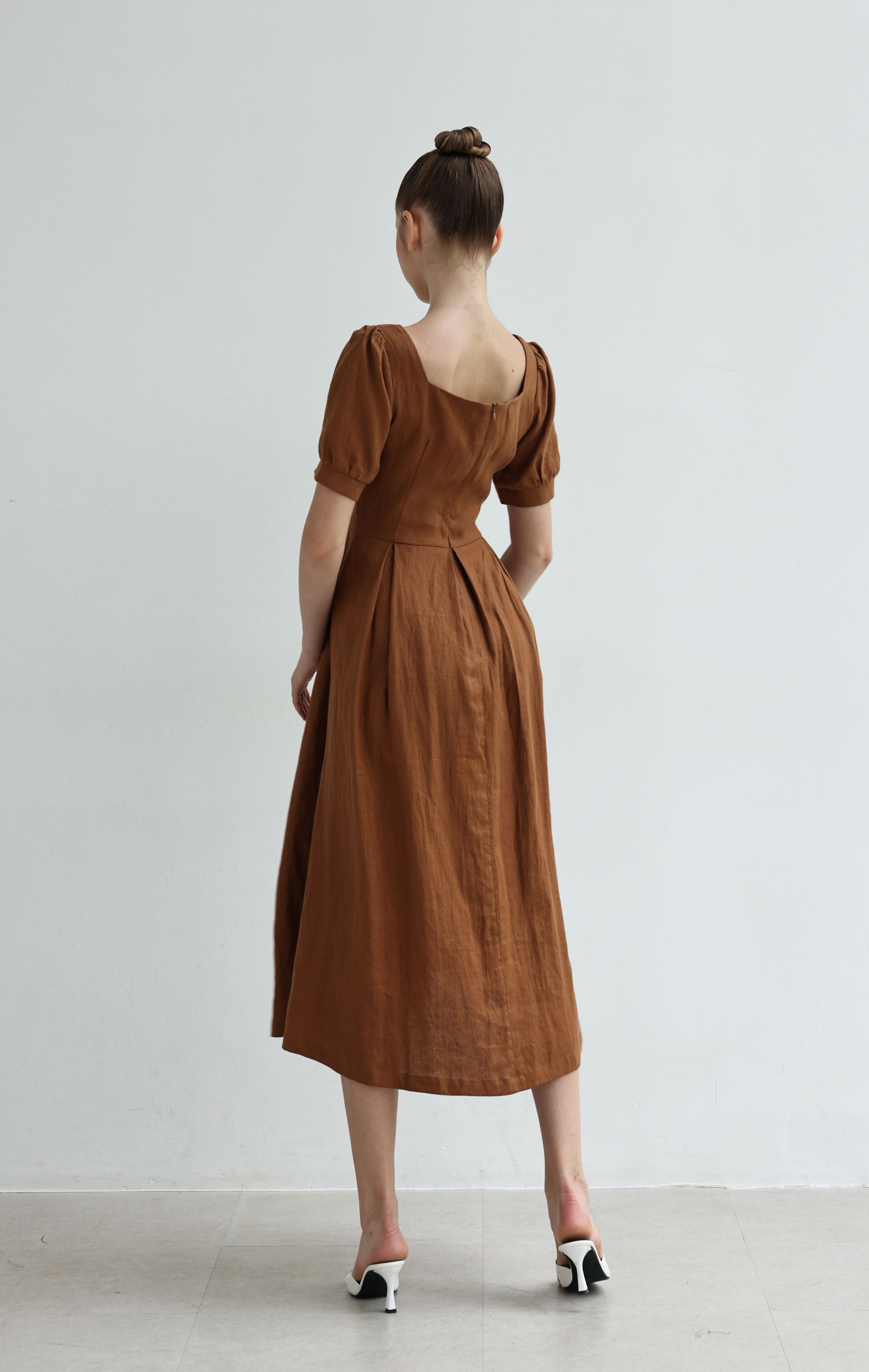 Elegant linen summer dress