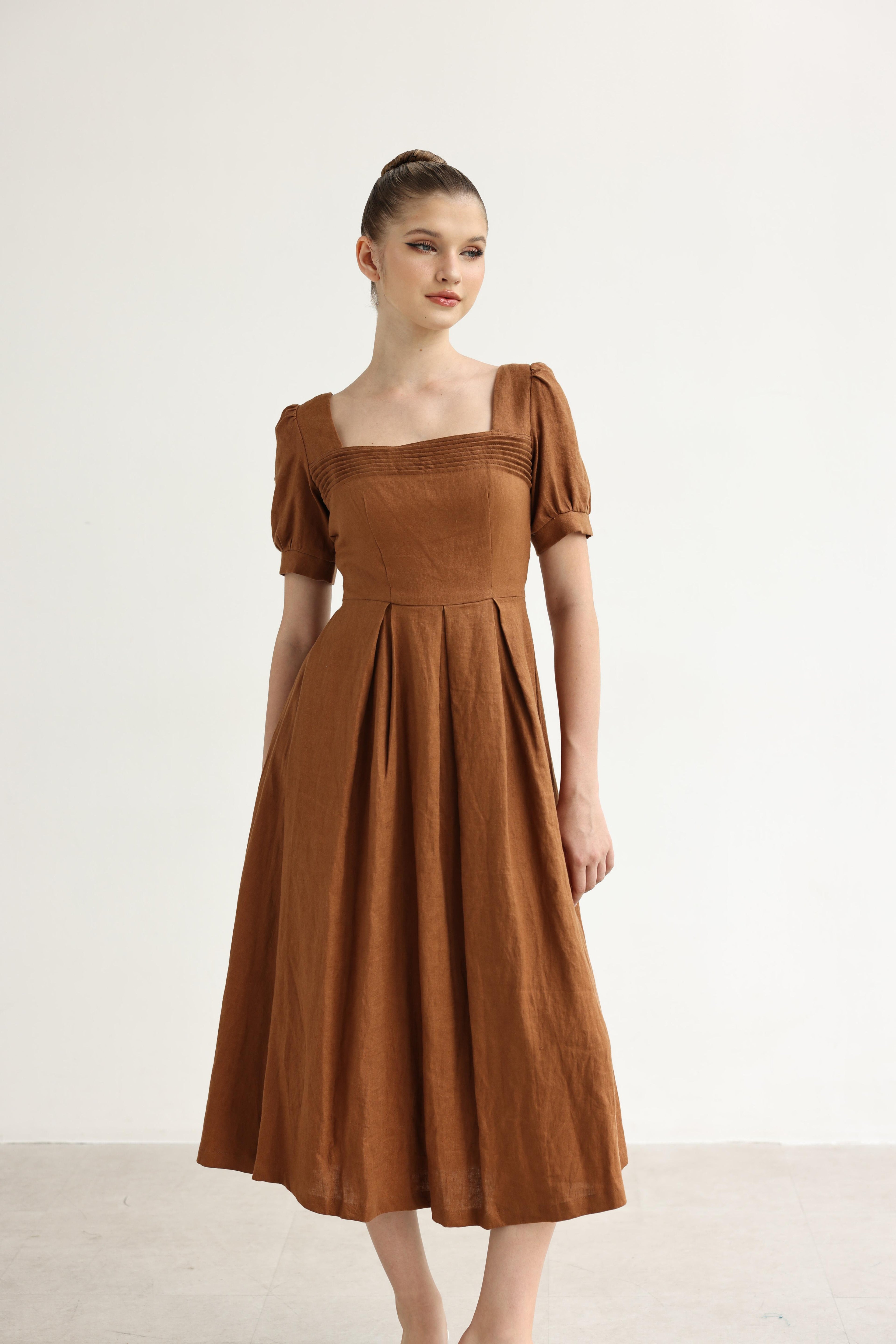 Elegant linen summer dress
