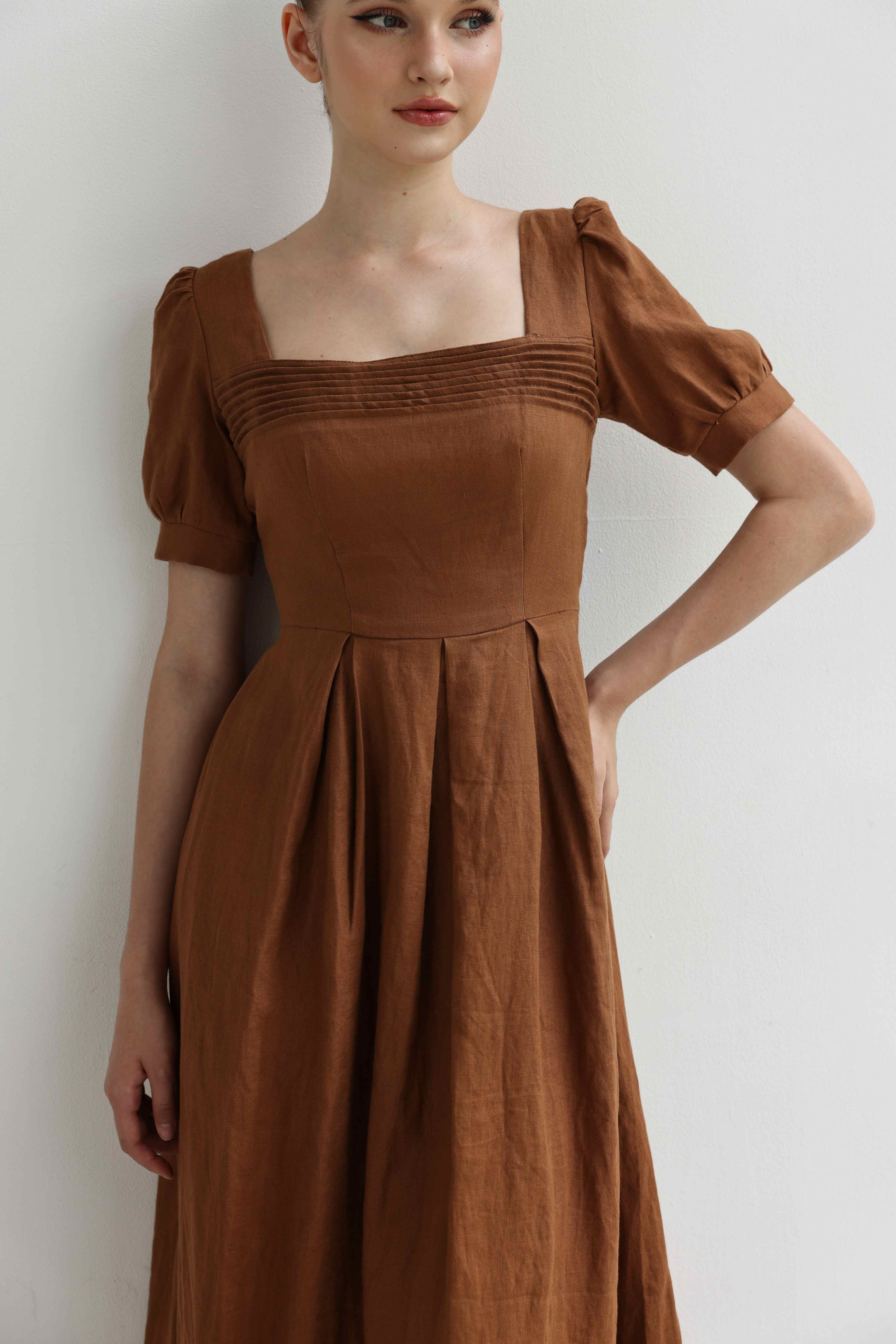 Elegant linen summer dress