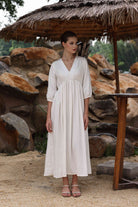 Empire waist linen dress
