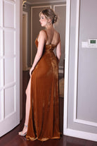 floor length velvet gown