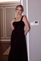 formal velvet maxi dress