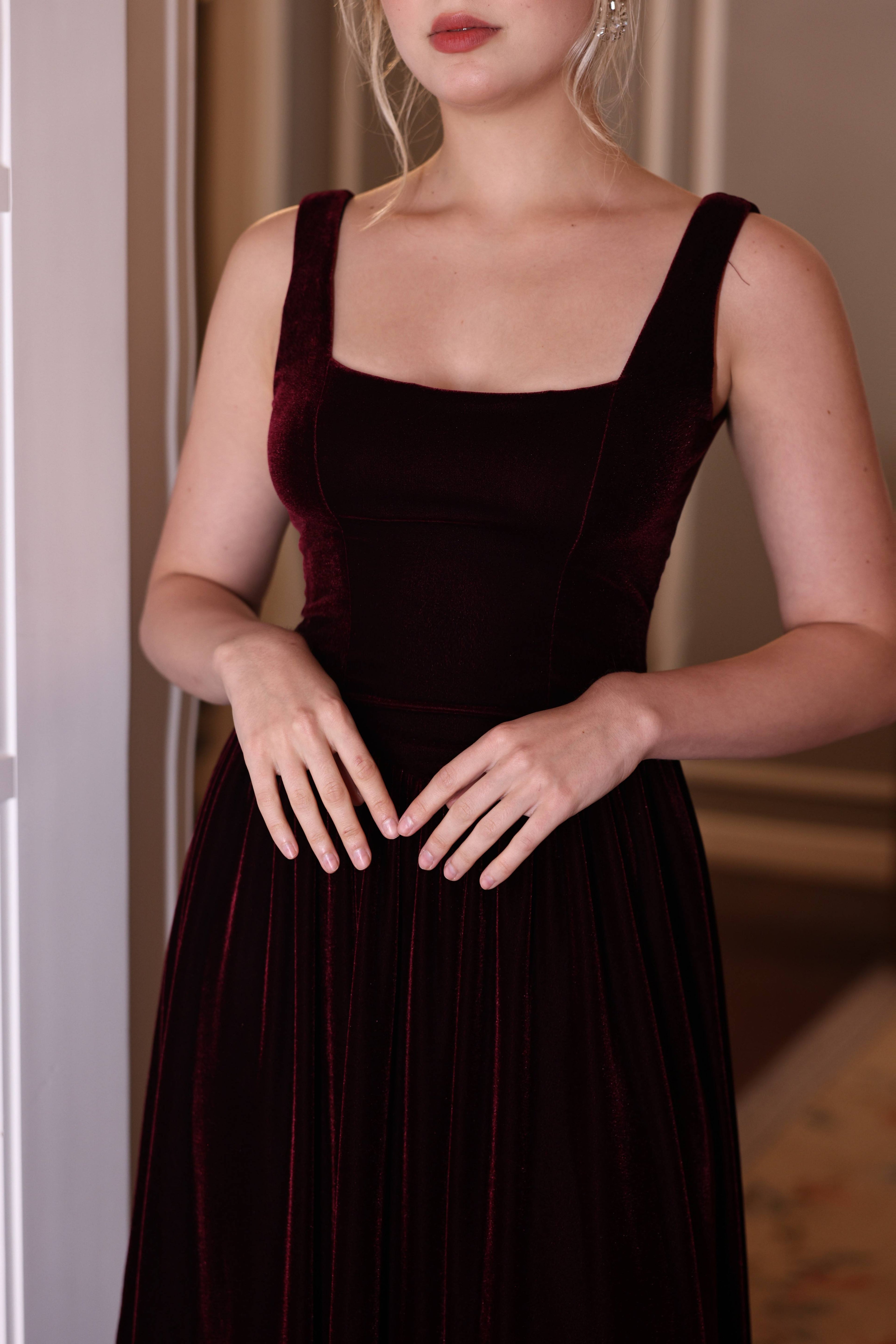formal velvet maxi dress