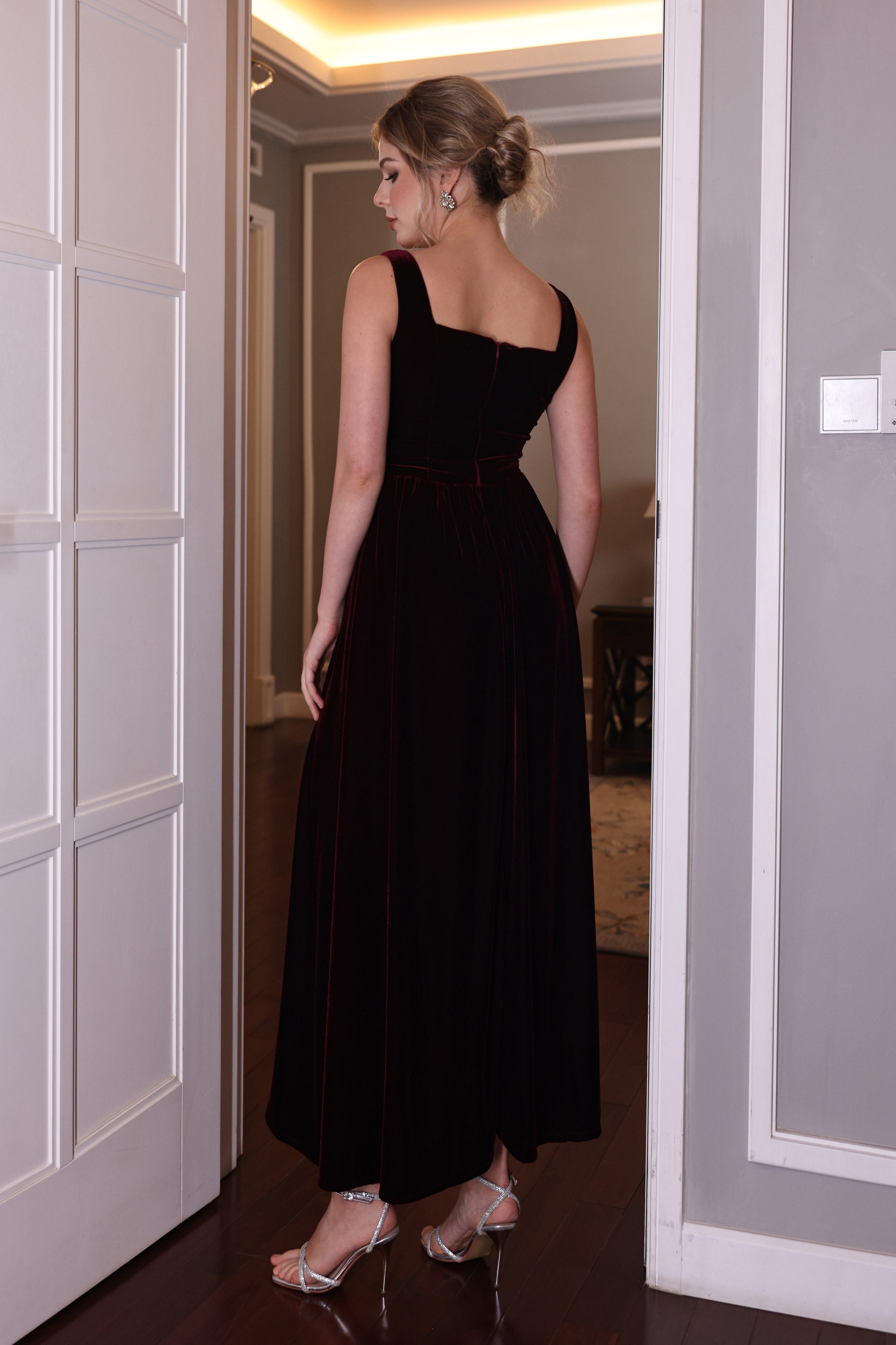formal velvet maxi dress
