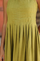 Green linen sundress