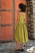Green linen sundress