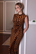 high crew velvet neck dress