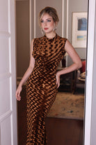 high crew velvet neck dress