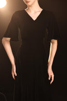 High-low velvet dress
