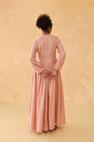 Lace up linen maxi dress