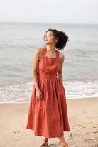 Linen apron dress