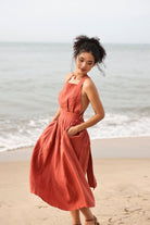 Linen apron dress