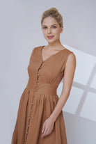linen button down dress