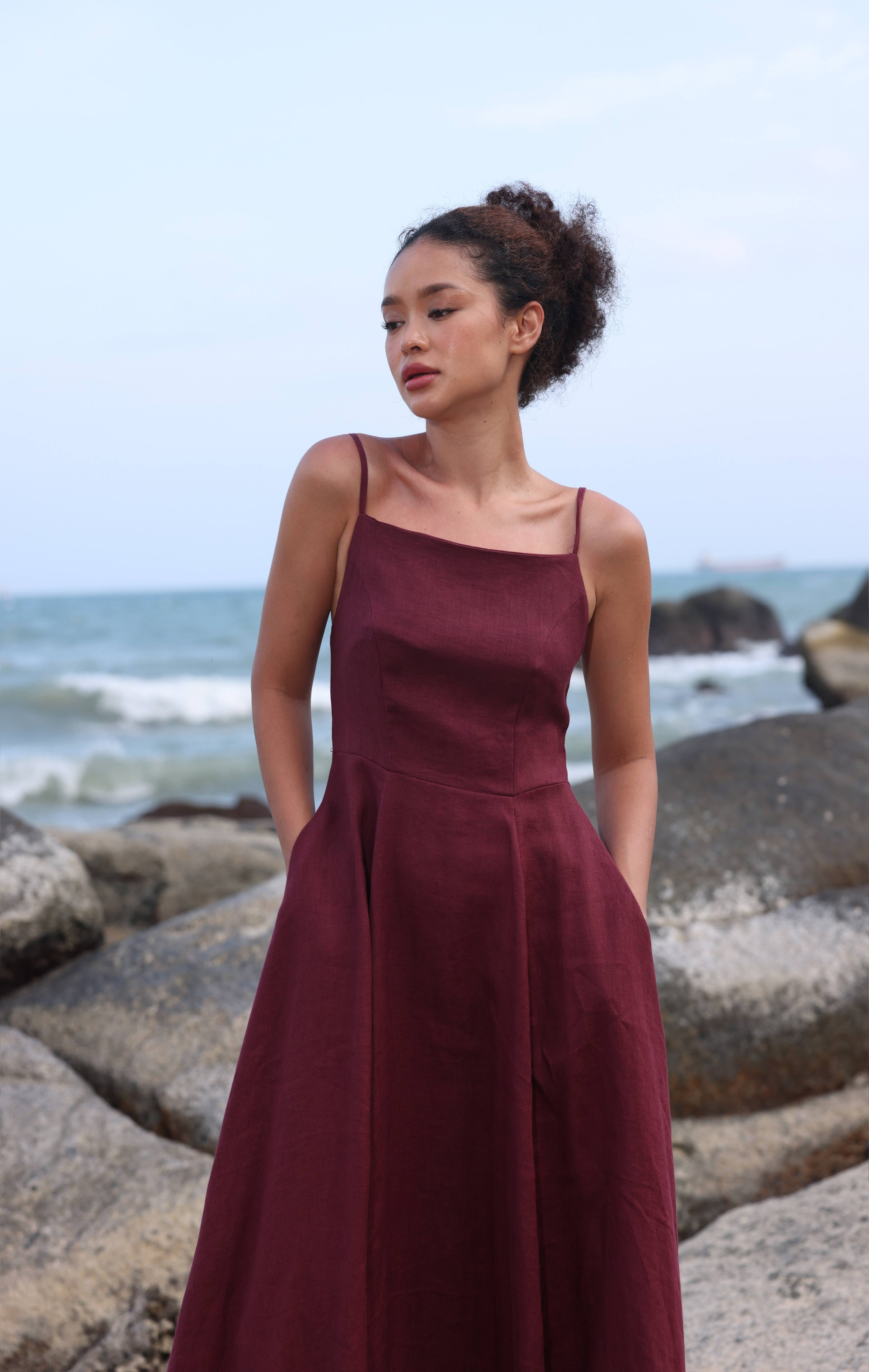 Linen cami dress