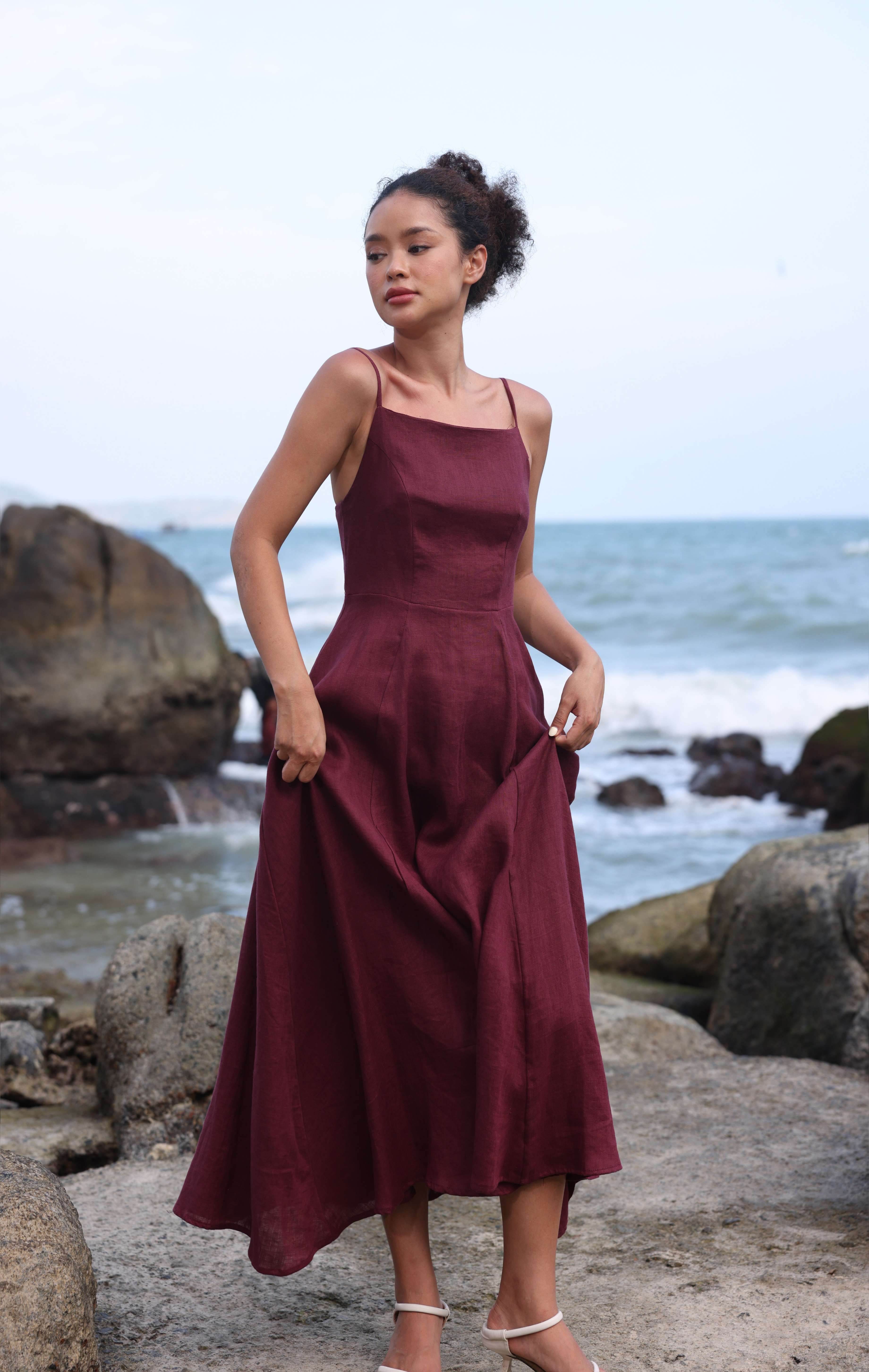 Linen cami dress