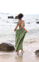 Linen cross back dress