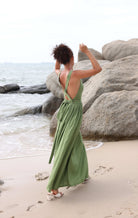 Linen cross back dress