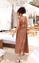 Linen dress with back bow