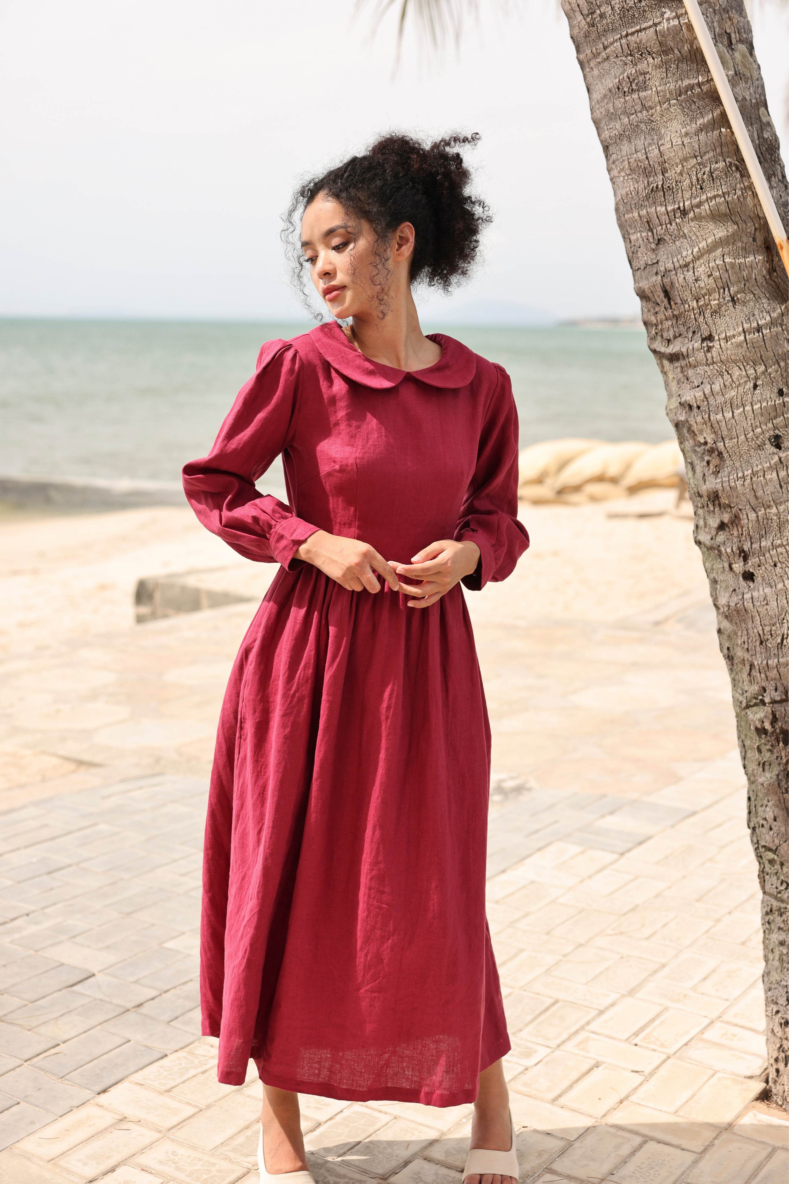 Linen dress with Peter Pan