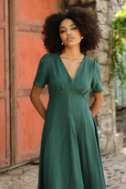 Linen fit and flare dress
