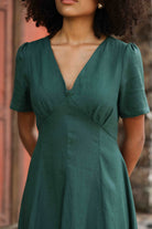 Linen fit and flare dress