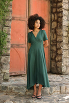 Linen fit and flare dress