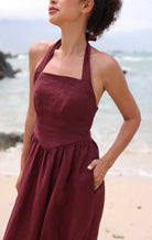 Linen halter neck dress