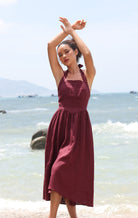 Linen halter neck dress