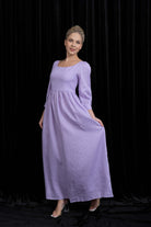 linen maxi wedding guest dress