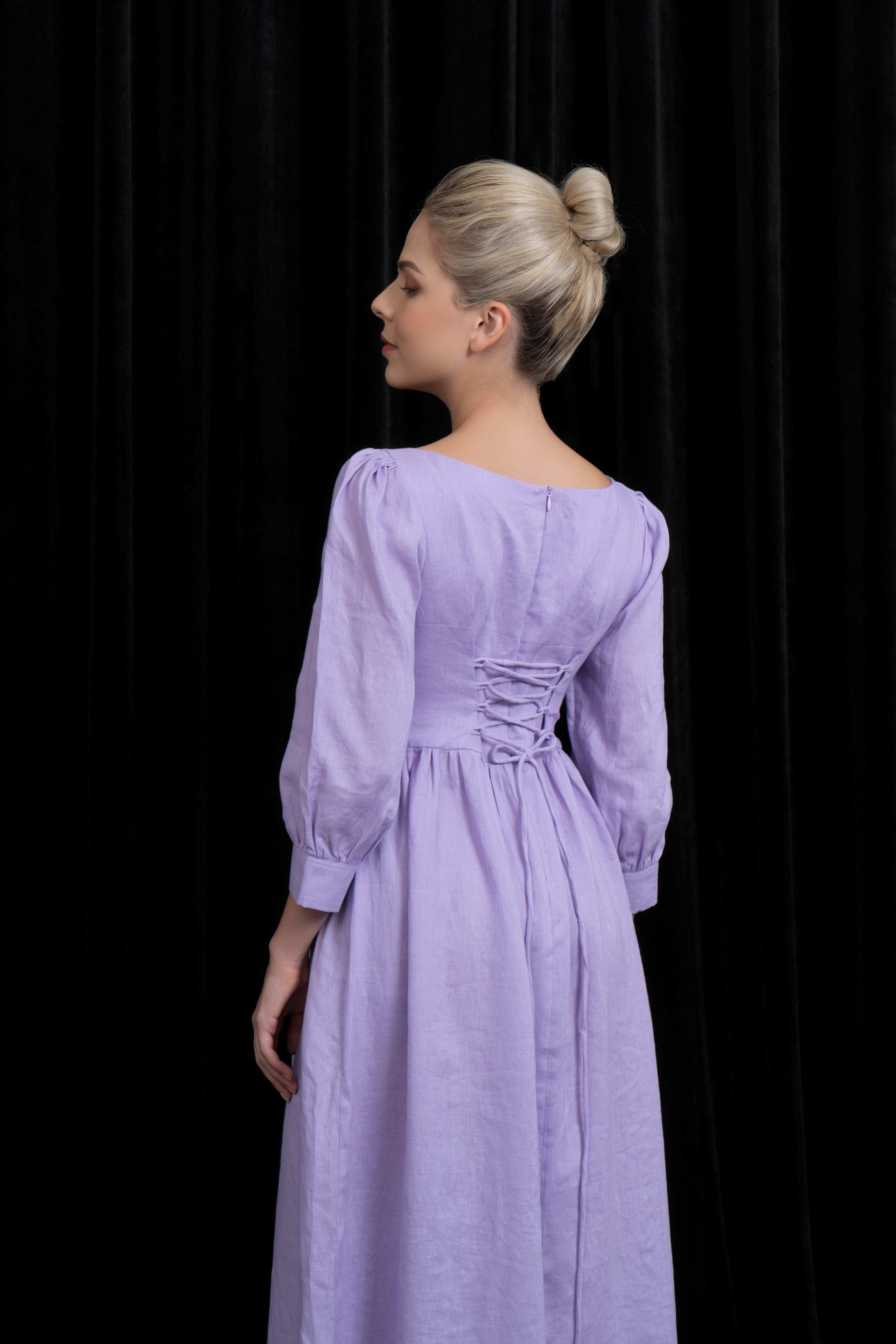 linen maxi wedding guest dress